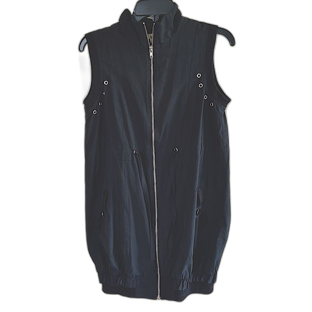 Ya Los Angeles Black Vest Womens Small 4 6 Workout Athletic Yoga Zip Pockets